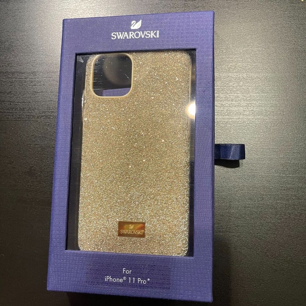 Swarovski Gold Silver Encrusted iPhone 11 Pro Max Phone Case New In Box